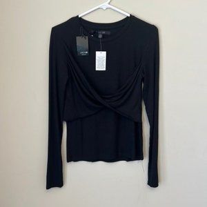 Joes Anthropologie Black Long Sleeves Top Size M
